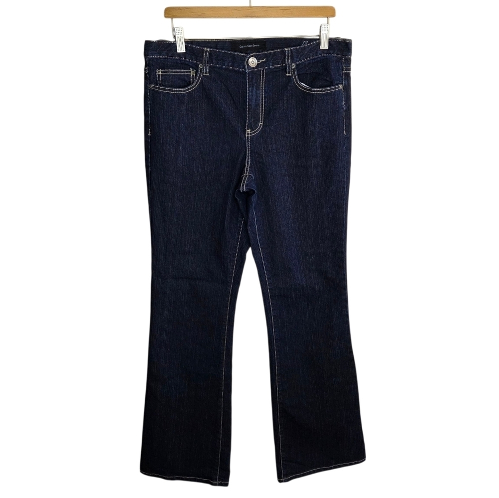 Calvin Klein Dark Wash Flare Leg Jeans Size 12